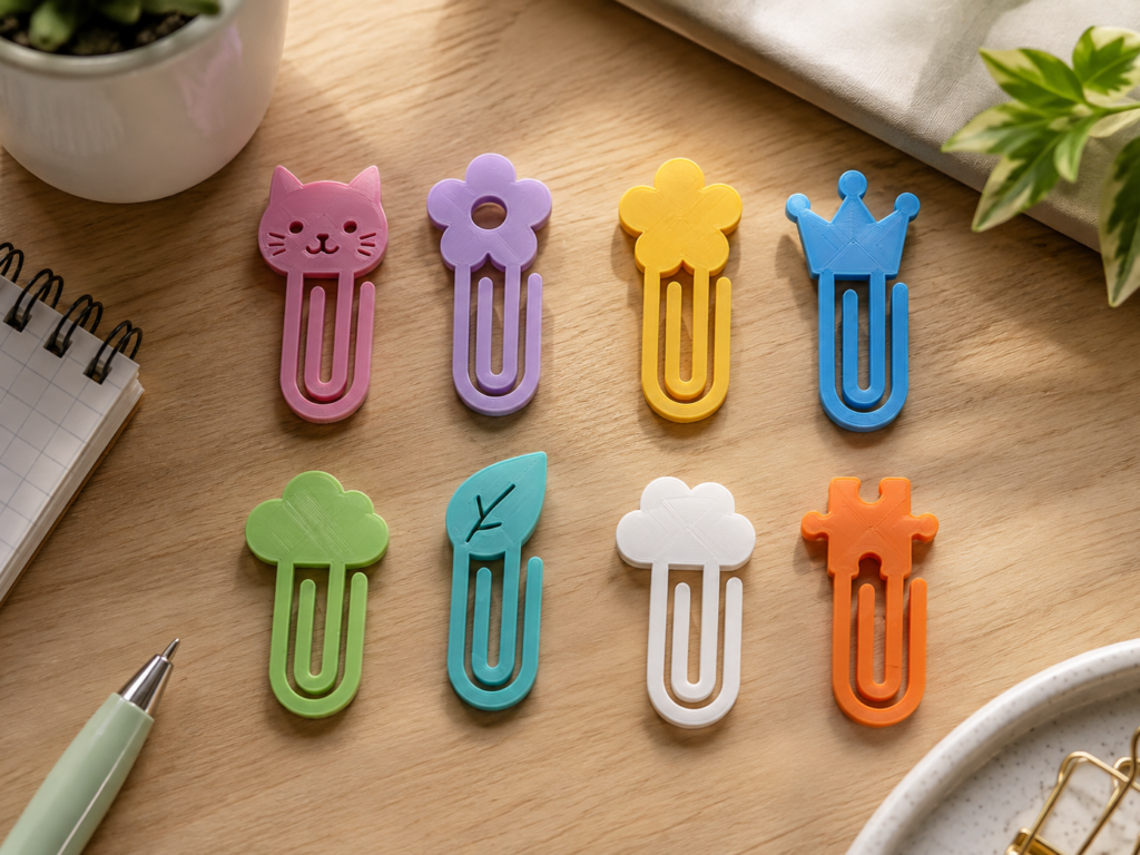 Clips Sujetapapeles Decorativos (8 Diseños)