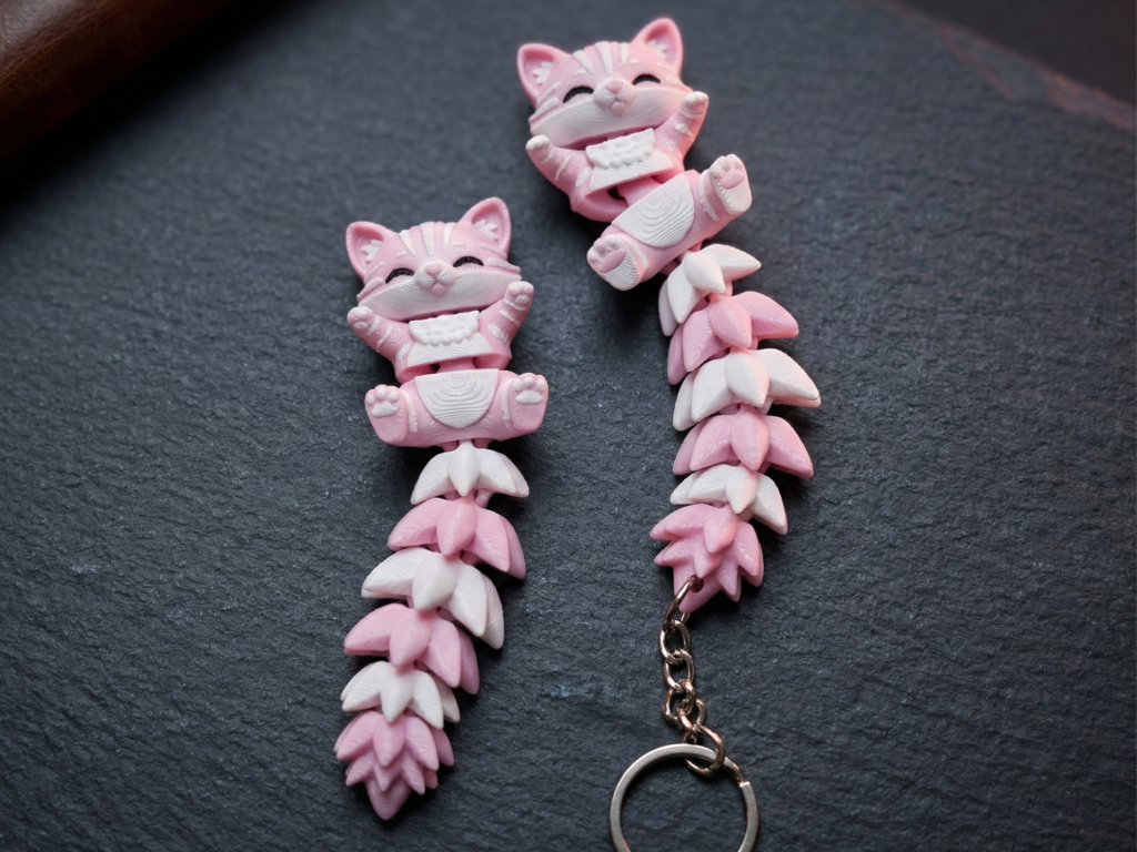 Gato Flexi con Cola Esponjosa (Juguete / Llavero)